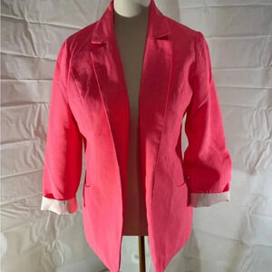Women's Neon Pink Blazer Jacket Large